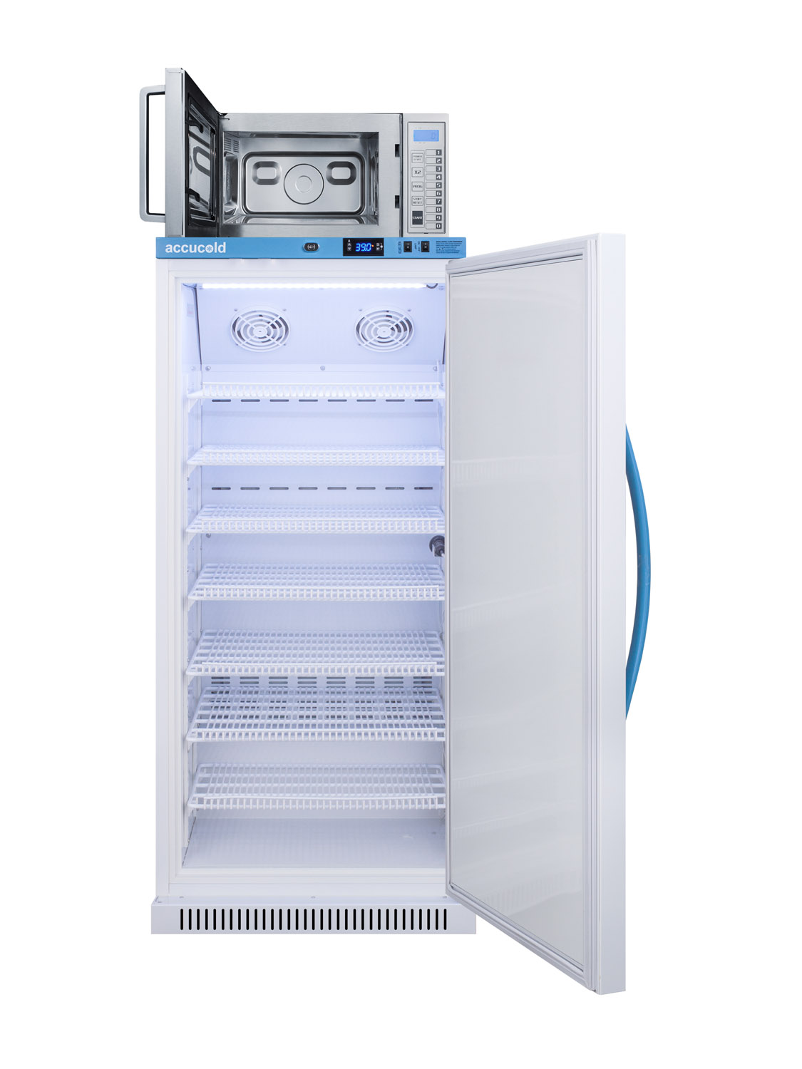 MOMCUBE refrigerator/microwave combination for easy storage of breast milk and sanitation of pumping equipment